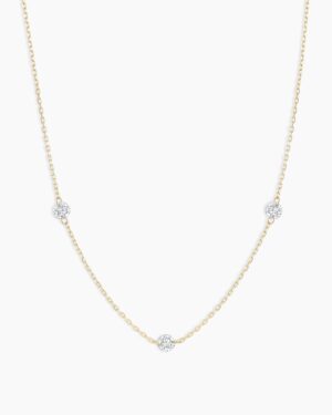 Floating Diamond Stationary Trio Necklace
