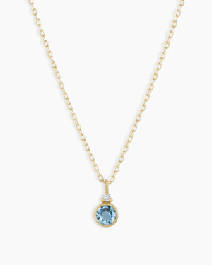 14k Gold Birthstone Necklace