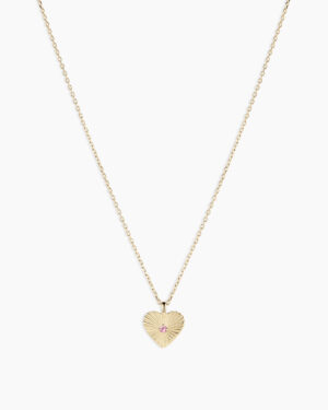 Pink Sapphire Vintage Heart Necklace