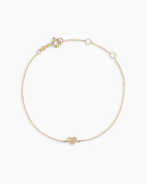 Pink Sapphire Vintage Heart Bracelet