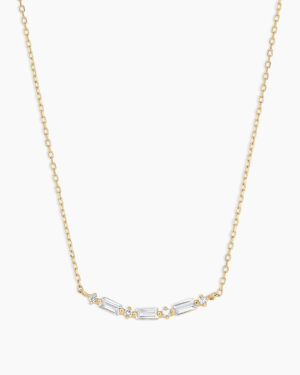Diamond and White Sapphire Amara Row Necklace