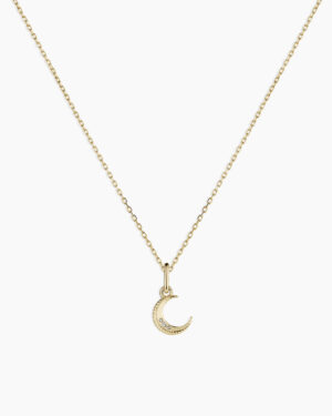 Diamond Crescent Charm Necklace