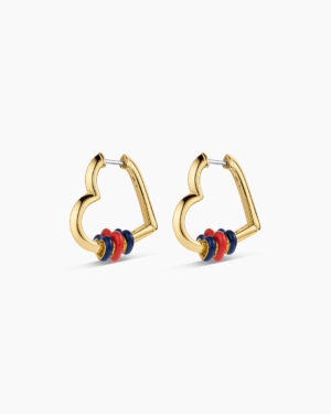 Campbell Heart Bead Hoops