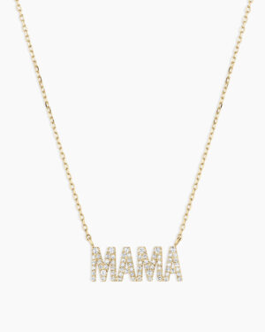 Diamond Pav?? Mama Necklace