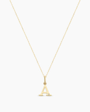 Diamond Vintage Alphabet Charm Necklace